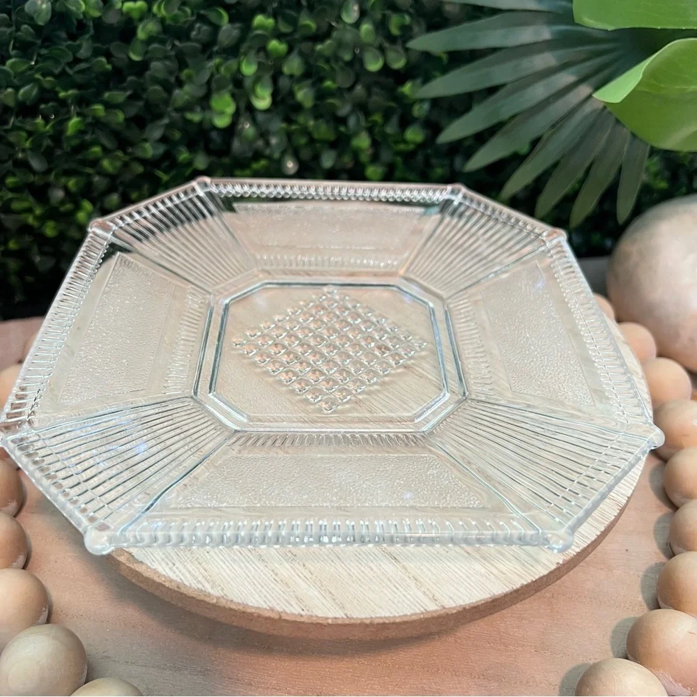 Bryce Glass | Pleat and Panel | 7 in. Salad Plate | Pressed Glass | Antique